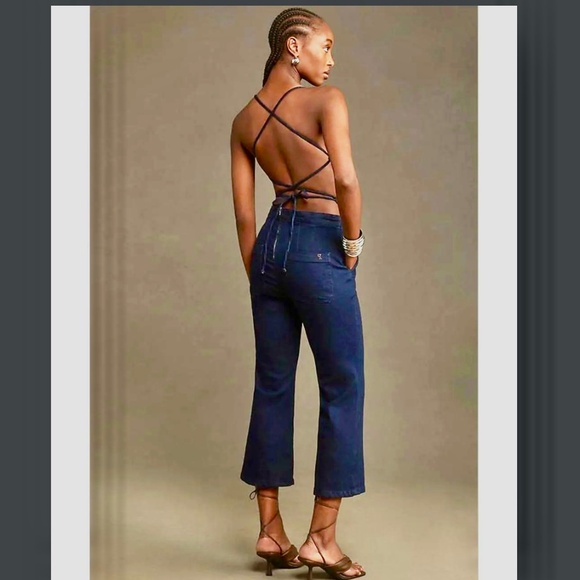 Brand New Pilcro Open-Back Denim Jumpsuit - Picture 10 of 13
